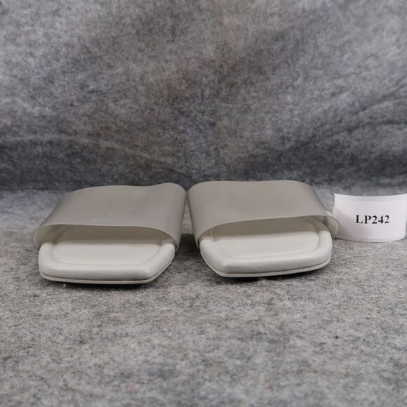 Stuart Weitzman Shoes Womens 8 Sandal Slides Jelly Flat Square Toe Grey Summer - Picture 3 of 13